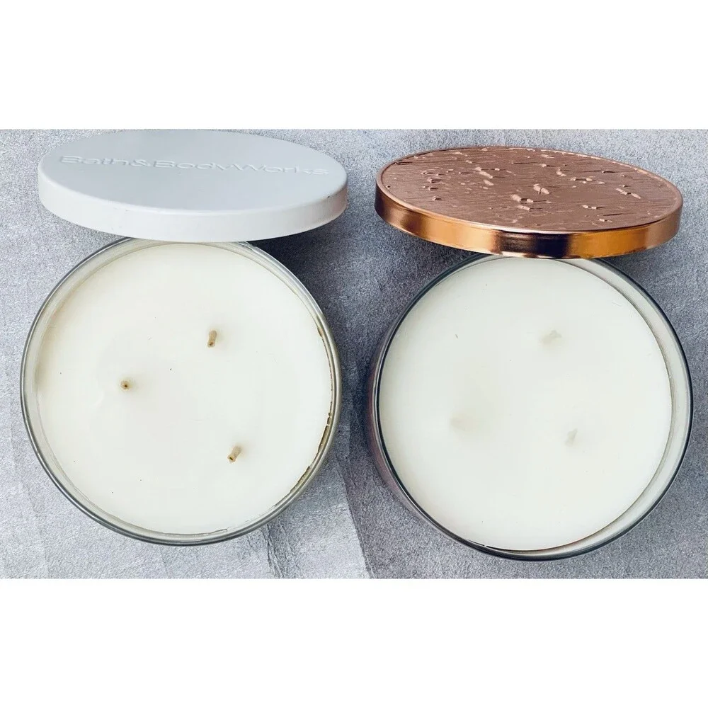 2 LOT Bath & Body Works 3-Wick Candles – Sugar Pecan Pie & Cranberry Woods – NEW - Picture 4 of 9